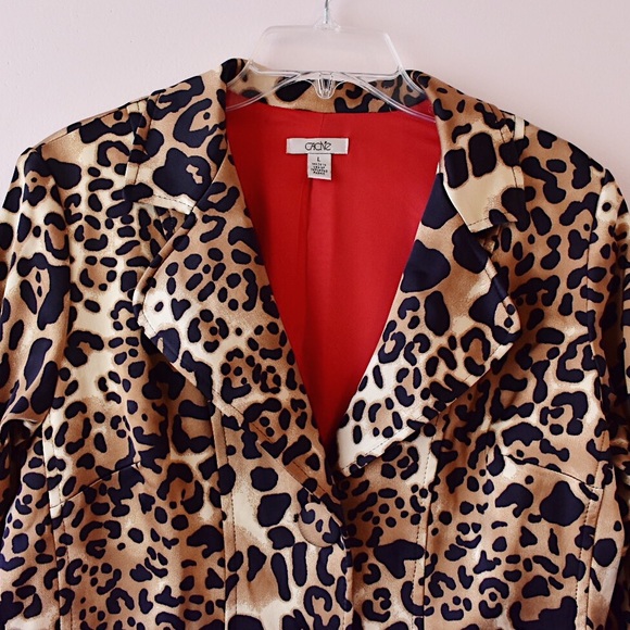 FIRM PRICE⬇️Caché Leopard Print Trench Coat - Picture 3 of 8